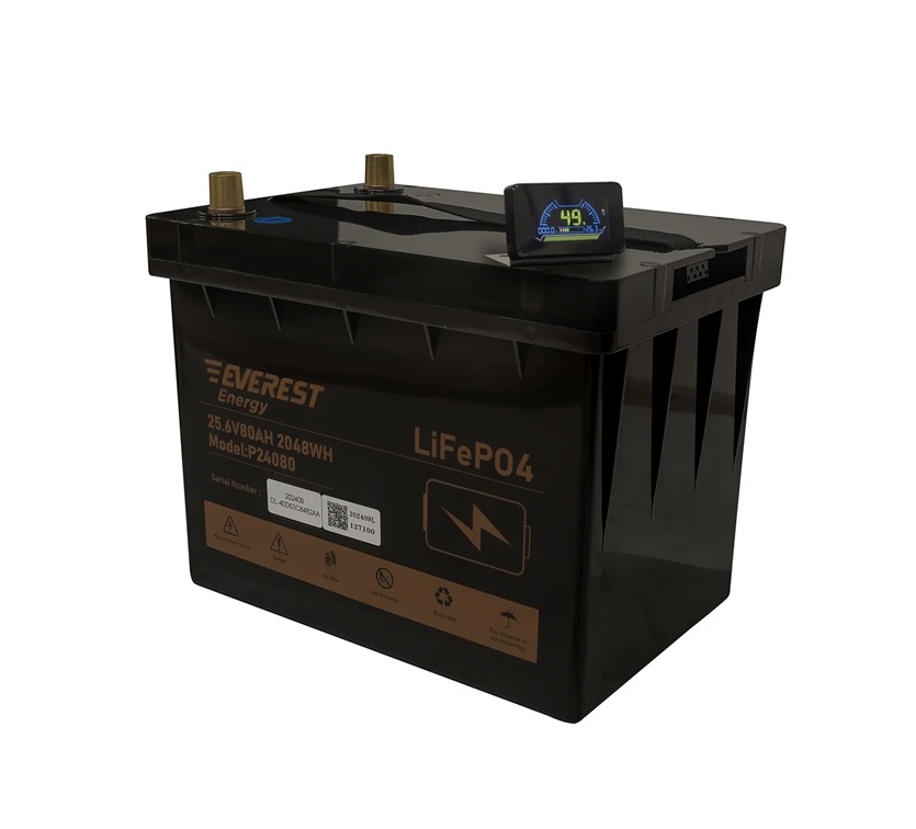 Аккумулятор Everest Energy LiFePO4 24V80Ah + LCD + Bluetooth 