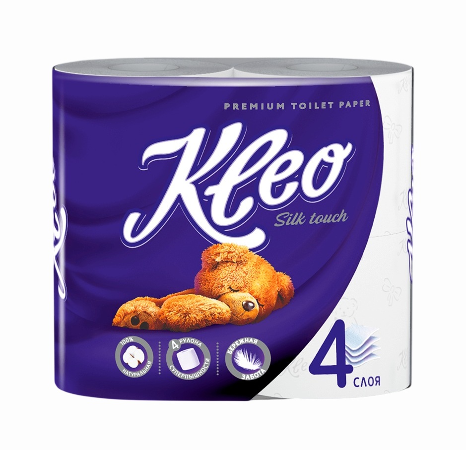 Бумага туалетная "Kleo", четырехслойная 