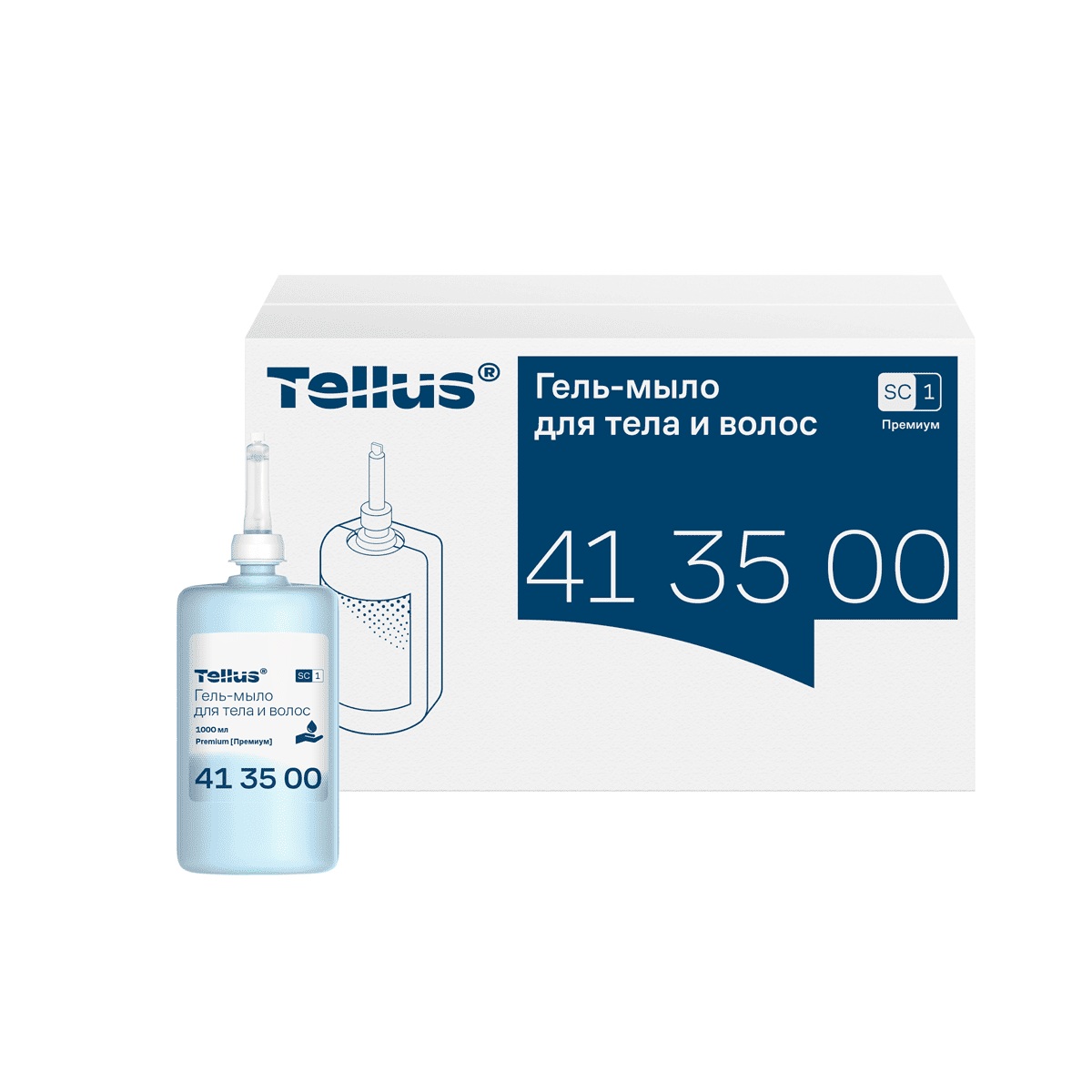 Гель-мыло Tellus для тела и волос, 1000 мл, 413500 
